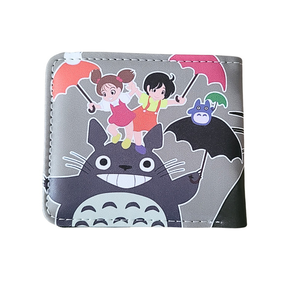 Classic Japanese Anime My Neighbor Totoro One Size Leather Purse Gray Wallet - Picture 3 of 3